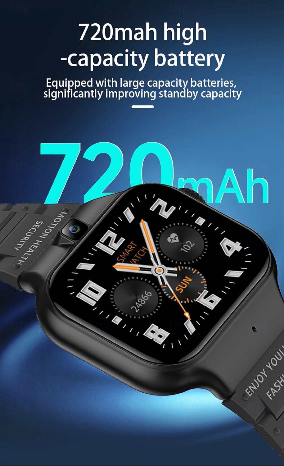 Montre intelligente 696 ALDT8 Tracker de fitness ECG PPG Appel Bluetooth Rappel Android iOS IP67 46mm 1,89" de 2025 ? $97.99 –P10