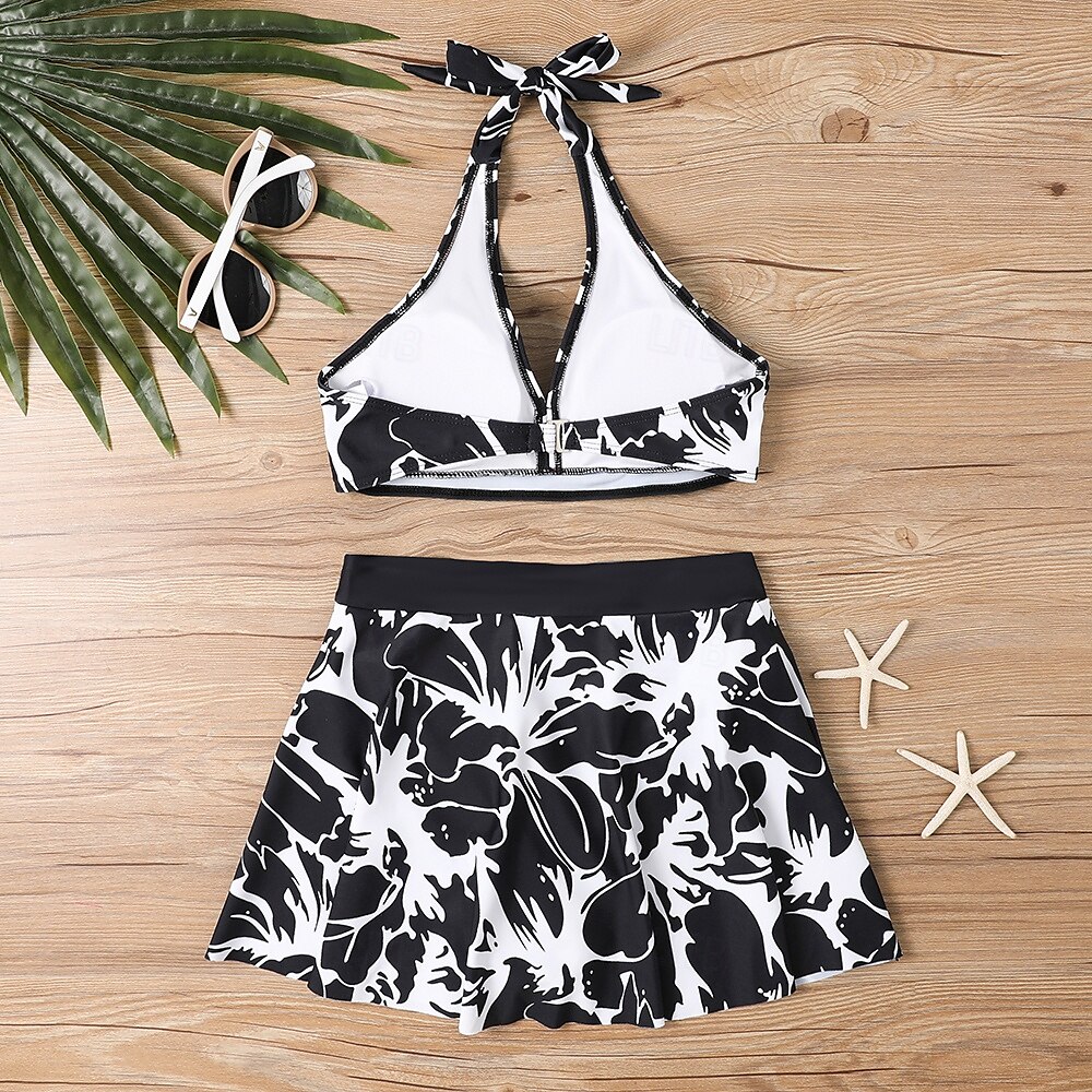Női Fürdőruha Bikini Tankini 2 darab Merész Fürdőruha Mély-V Push up Kötött Szabadság Tropikus Virágos Paisley Merüljön el Ujjatlan Fürdőruhák 2025 - $25.99 –P1