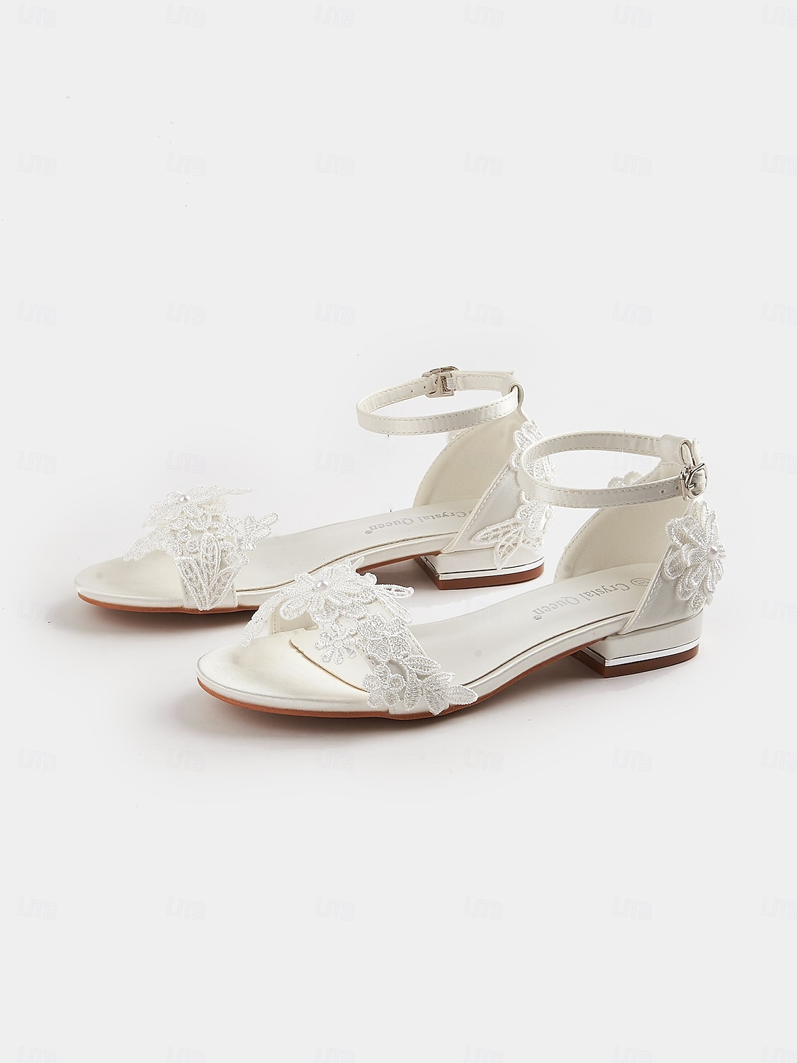 Witte kanten bruidssandalen voor dames – elegante bruidsschoenen voor bruiloften in de buitenlucht en op het strand 2025 - $42.99 –P3