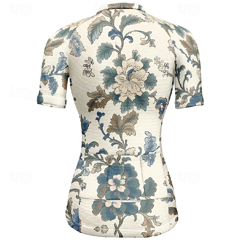 Mujer Maillot de Ciclismo Flor Manga Corta Bicicleta Camiseta Maillot con 3 bolsillos traseros MTB Bicicleta Montaña Secado rápido Diseño Anatómico Capilaridad Transpirable Deportes Amarillo Rosa Azul 2026 - $23.99 –P8