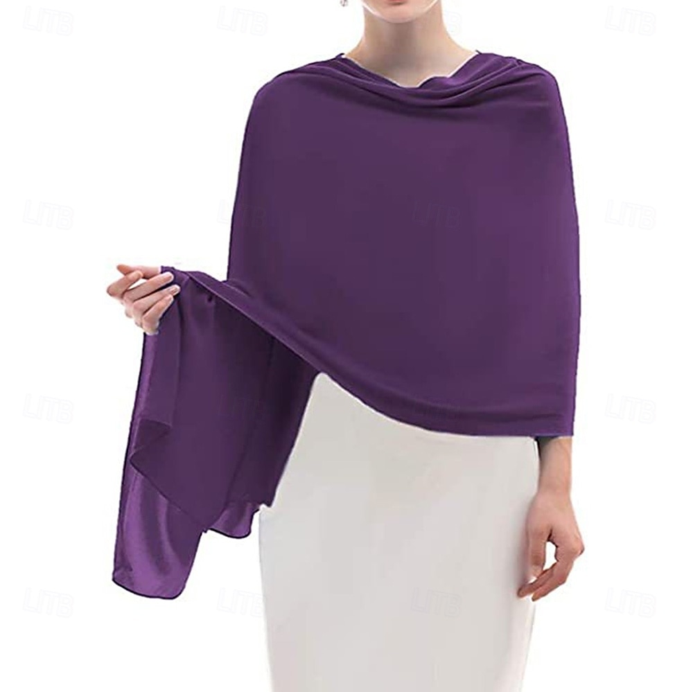 Women's Wrap Elegant Sleeveless Chiffon Wedding Wraps With Pure Color For Party Spring & Summer 2026 - $17.49 –P14