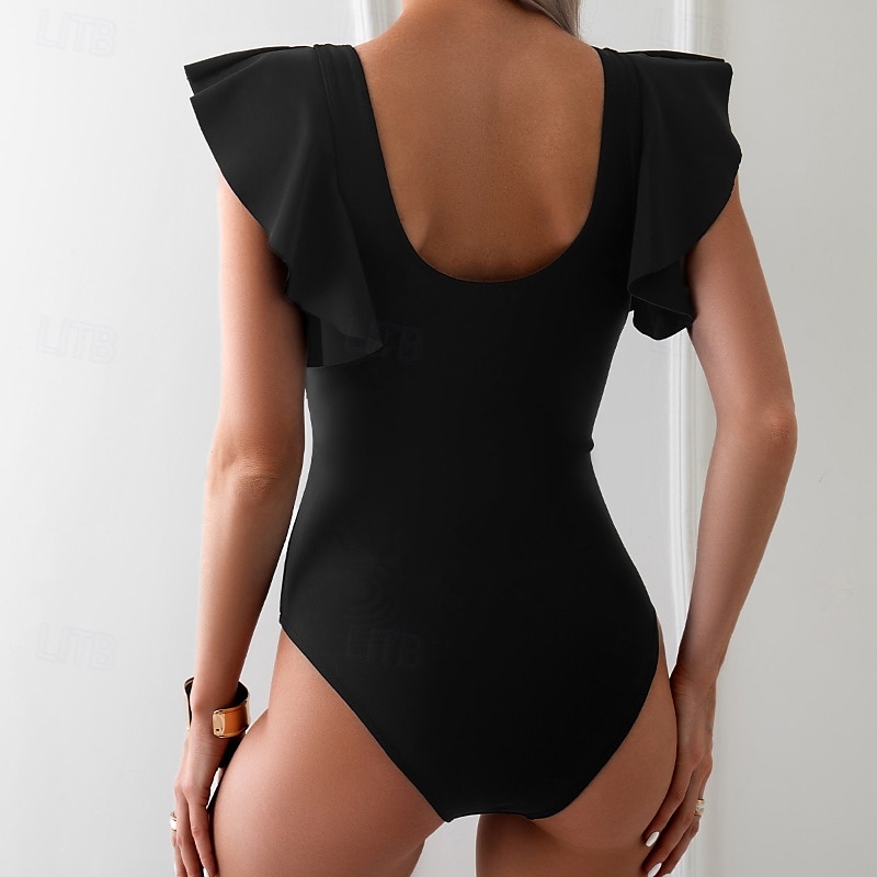 Femmes Maillots de Bain Une Pièce Maillot de bain Patchwork Tropical Tenues de plage Bloc de Couleur Fil en V Sans manches Maillots de bain de 2025 ? $22.99 –P4