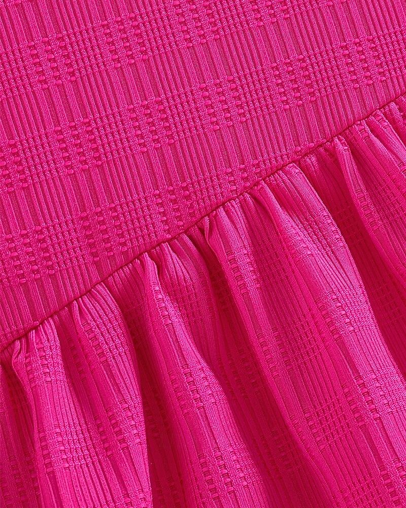 Děti Dívčí Šaty Králíček Krátký rukáv Venkovní Ležérní Módní Rozkošný Polyester Délka ke kolenům Volnočasové šaty Áčkové šaty Léto 4 roky + Sytě červená 2025 - $18.49 –P6