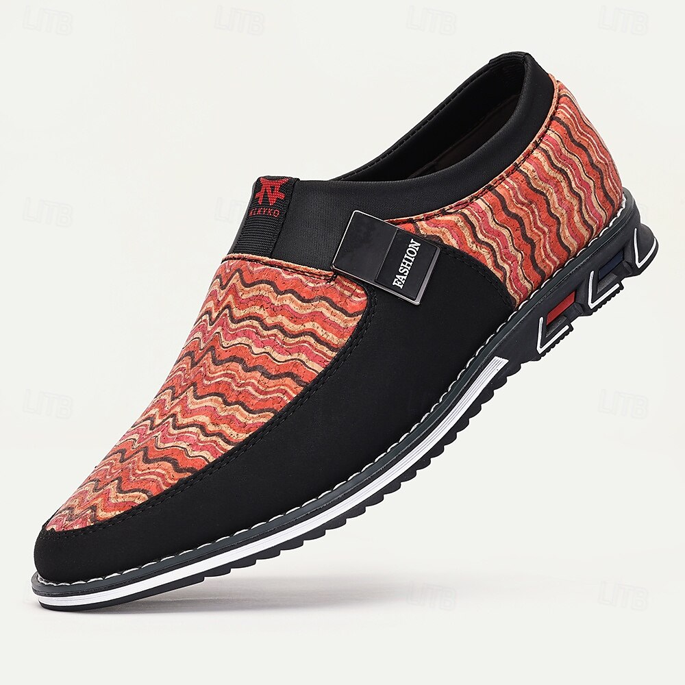 pánské neformální slip-on boty, zářivý vlnitý vzor, lehké pohodlí, obuv městské módy 2025 - $26.99 –P2
