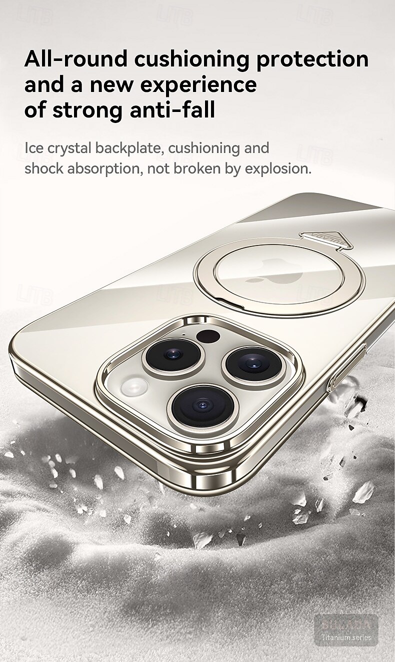 Phone Case For iPhone 17 Pro Max 17 Air 16 15 Pro Max Back Cover with Stand Holder Magnetic Support Wireless Charging Retro PC 2025 - $18.99 –P5