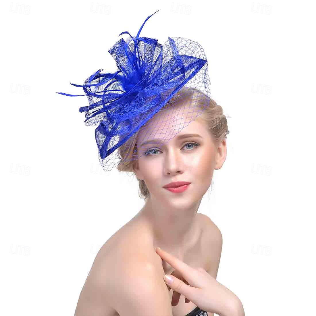 Fascinátory Organza Baret 30. léta Se širší krempou Dovolená Čajový dýchánek Kentucky Derby Dostih Dámský den Elegantní Vinobraní Jednoduchý S Peří Čistá Barva Přílba Pokrývky Hlavy 2025 - $46.99 –P3