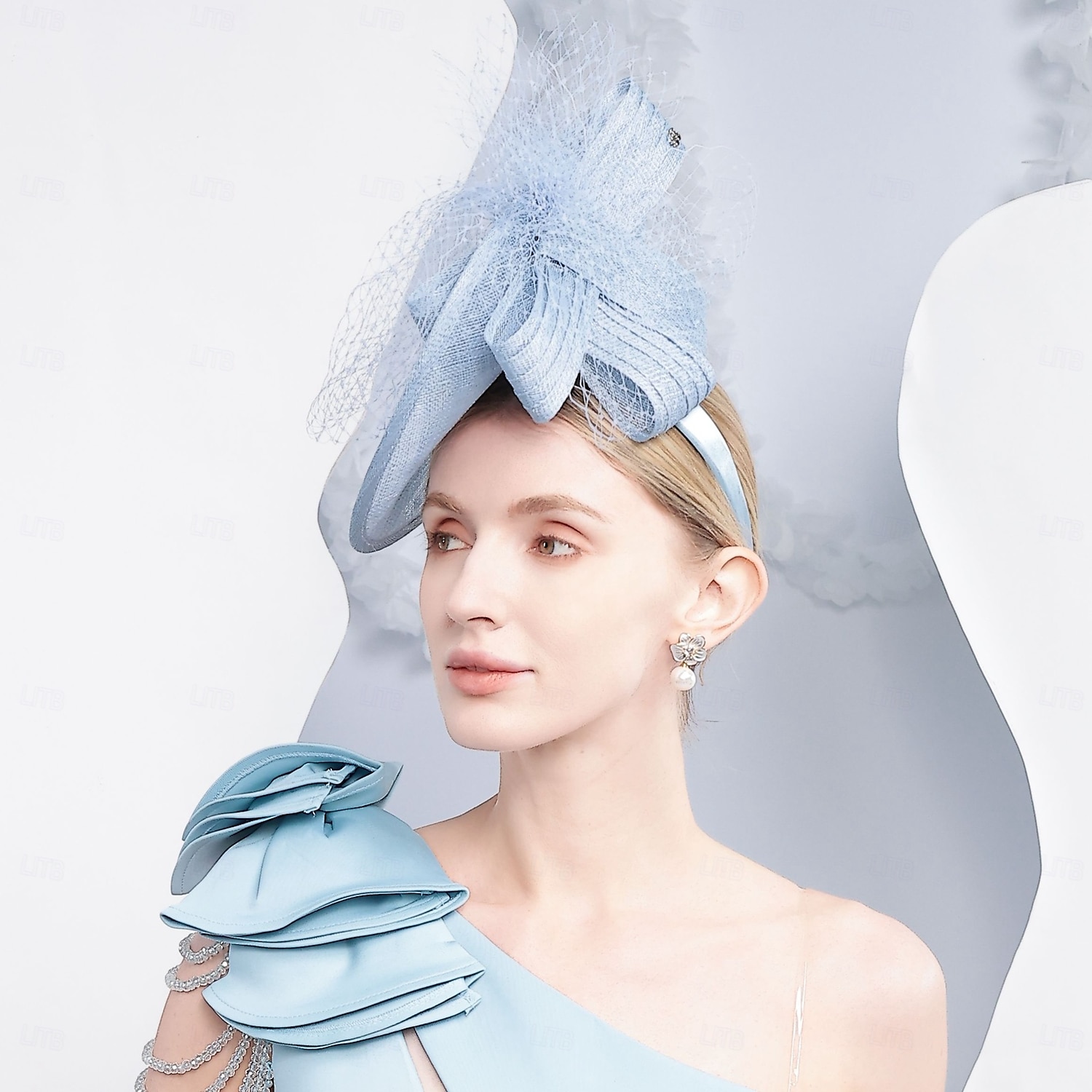 pălării din tul farfurie sinamay pălărie pălărie sinamay pălărie de nuntă cocktail nunta elegantă cu bowknot tul căciulă pentru cap 2025 - $90.99 –P7