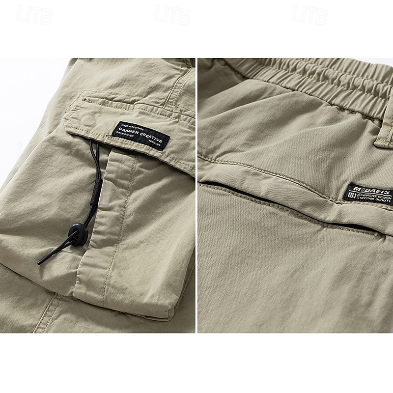 Per uomo Pantaloncini Cargo Capri Pantaloni capri Coulisse Elastico in vita Multi-tasche Semplice Comodità Indossabile Lunghezza al polpaccio All'aperto Sport Quotidiano Moda Casual Nero Cachi del 2025 a $36.99 –P7