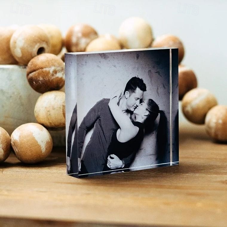 personlig fotoblokk akryl tilpasset glass fotoblokk akrylblokk fotokrystall bryllupsgave bursdag farsdag bryllup 2026 - $9.99 –P3