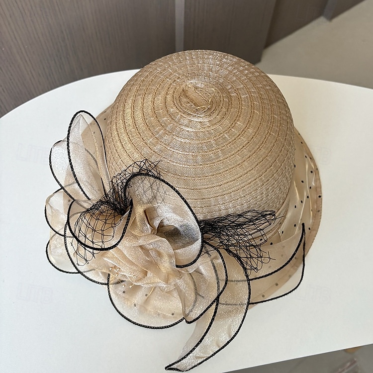 Kopfstück Organza Hochzeit Abendgesellschaft Elegant Hochzeit Mit Tüll Kopfschmuck Kopfbedeckung 2025 - $19.99 –P4