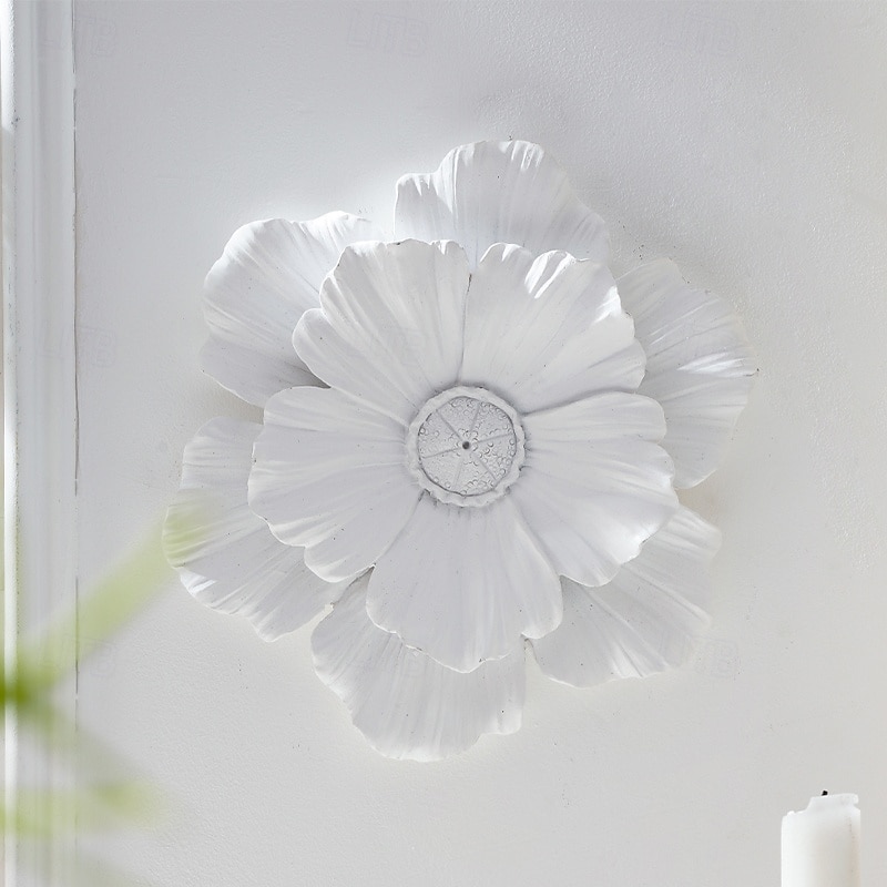 Vintage Large Flower Wall Decor, Gold Silver White Resin Wall Hanging, 3D Floral Wall Art for Home, Living Room, Bedroom Decoration 2025 - $20.99 –P13