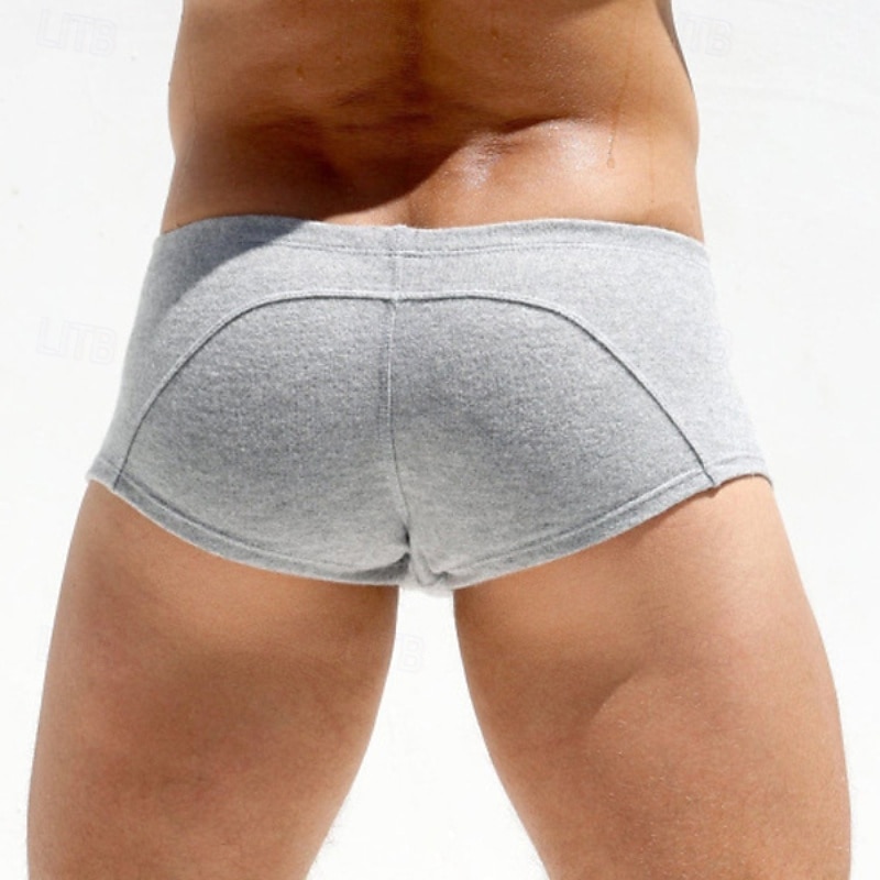 Herren 1 Stück Boxershorts Polyester Atmungsaktiv Weich Bequem Einfach Mittlere Hüfthöhe Grau 2025 - $15.49 –P5