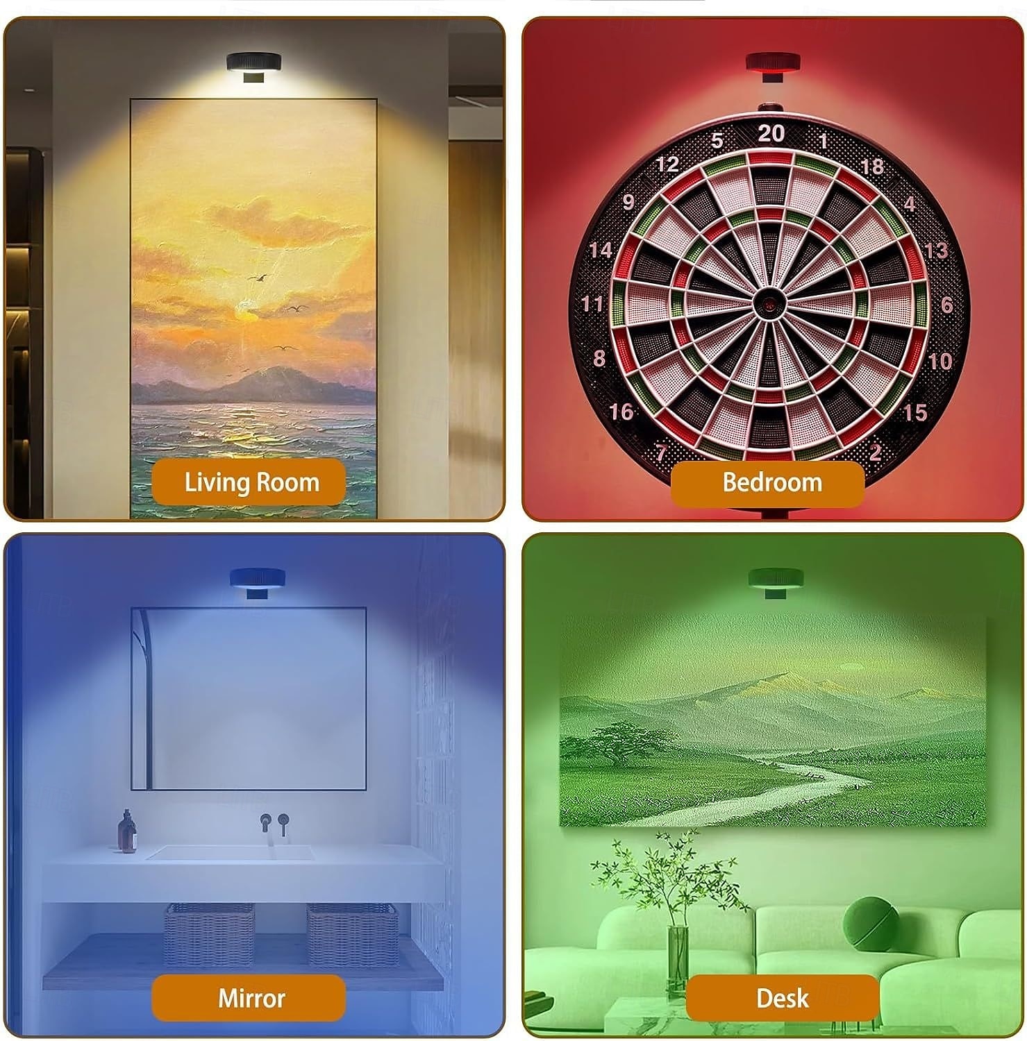 LED Wireless Picture Light, 20 RGB Color Magnetic Lights, Adjustable Timer Led Picture Frame Art Display Light, Wireless Gallery Display Wall Photo Light 2025 - $23.99 –P6
