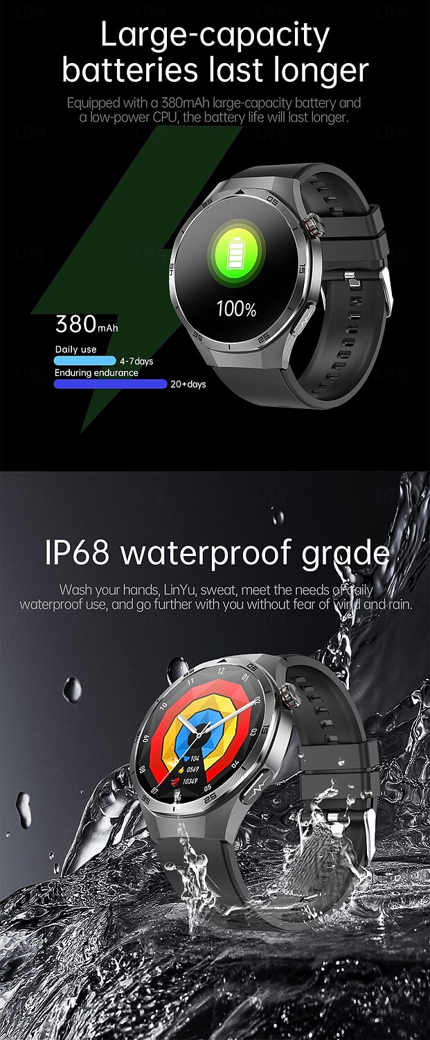 iMosi ET456 Smart Watch 1.56 inch Smartwatch Fitness Running Watch Bluetooth ECG+PPG Temperature Monitoring Pedometer Compatible with Android iOS Women Men Hands-Free Calls Waterproof Media Control 2025 - $63.99 –P17