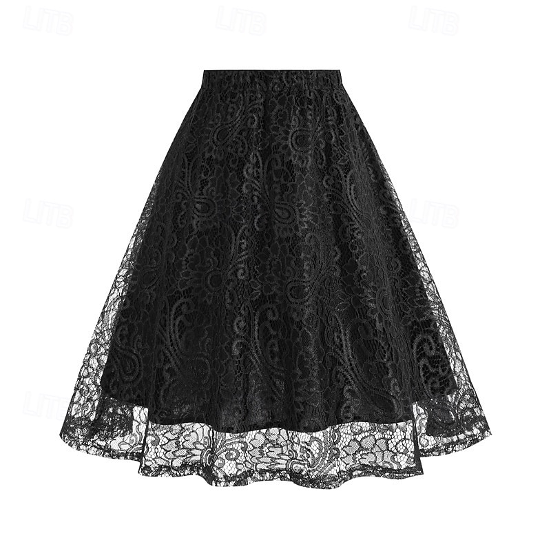 Retro Vintage 1950s Skirt Lace Women's Masquerade Daily Wear Date Bachelorette Party Adults' Skirt 2025 - $21.99 –P2