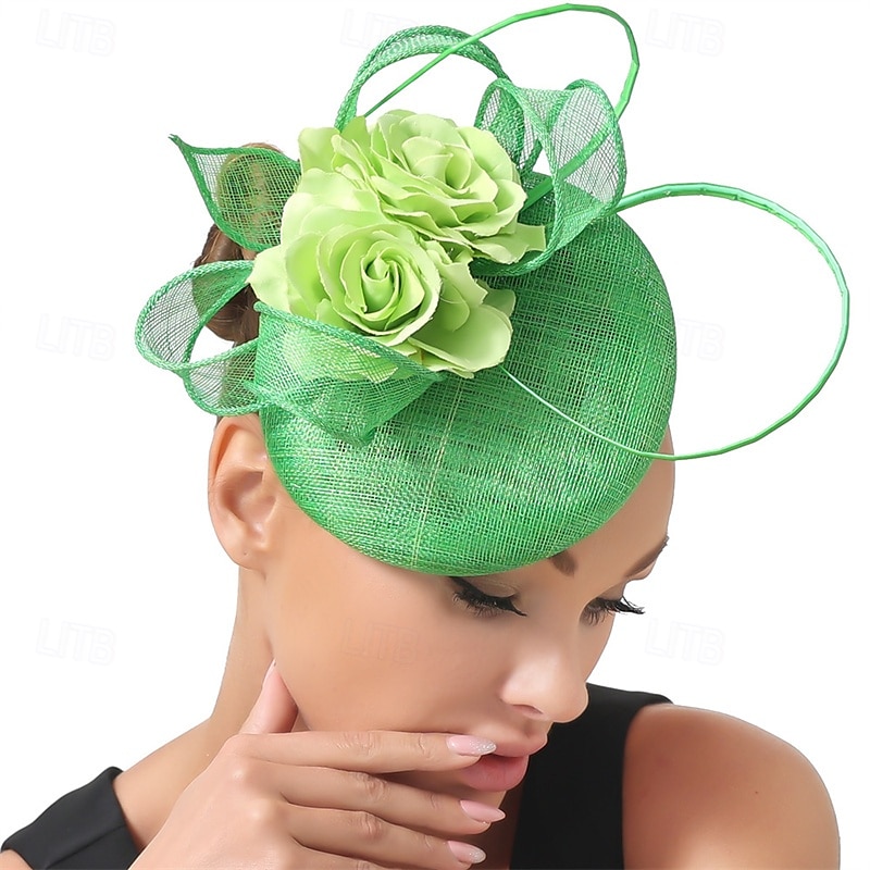 accessoire Imitation Lin Mariage Soirée Élégant Mariage Avec Fleur Casque Couvre-chef de 2025 ? $29.99 –P4
