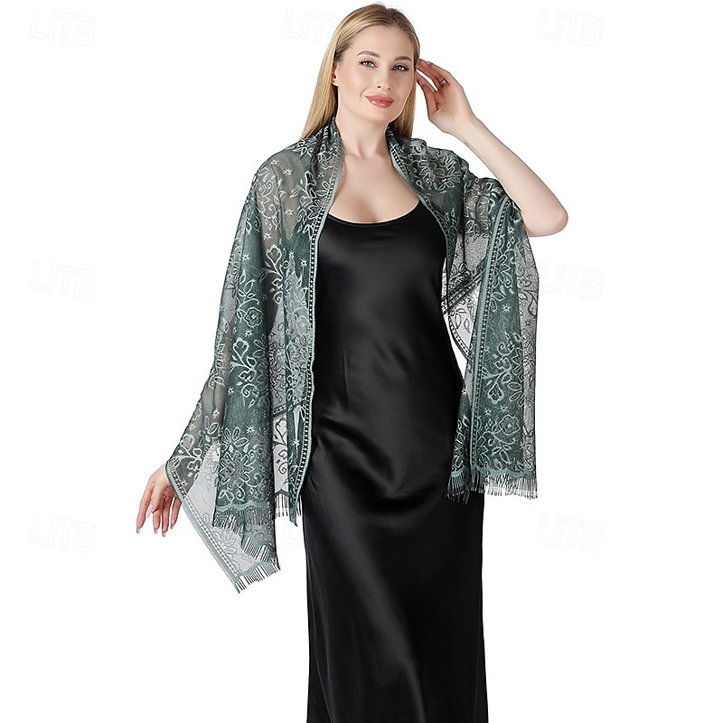 Retró Ordító 20-as évek 1920-as évek sál Wrap Kendők A nagy Gatsby Flapper lány Rojt Tömör szín Női Farsang Esküvő Estély Álarcos mulatság Felnőttek Kendő 2025 - $10.99 –P4