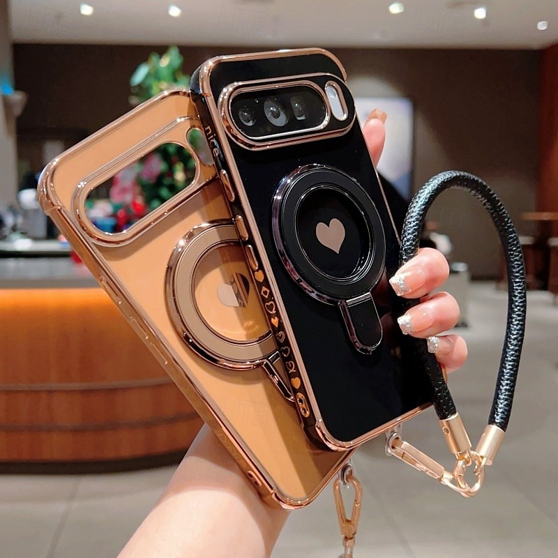 Phone Case For Google Pixel 9 Pro Pixel 9 Pro XL Pixel 8 Pro Pixel 8 Pixel 9 Back Cover with Stand Holder with Wrist Strap Shockproof Retro Plating 2025 - $17.99 –P6