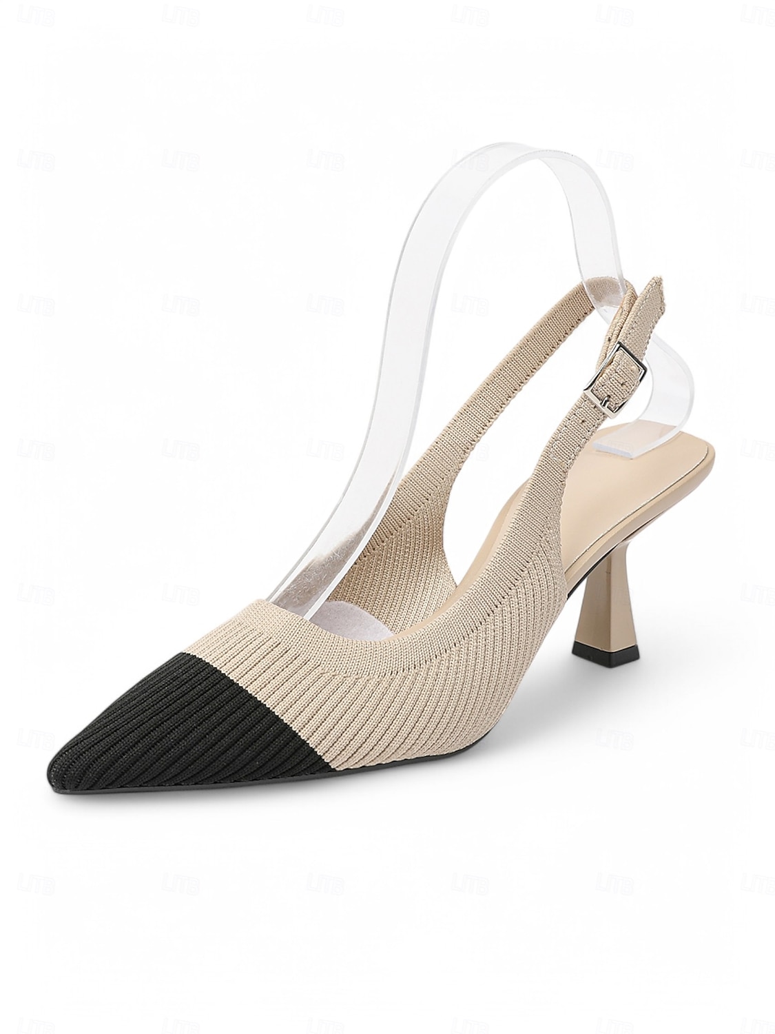 klassieke slingback hakken - ademende fly-knit kitten pumps, geweldig voor op kantoor of diners 2026 - BHD 18.46 –P4