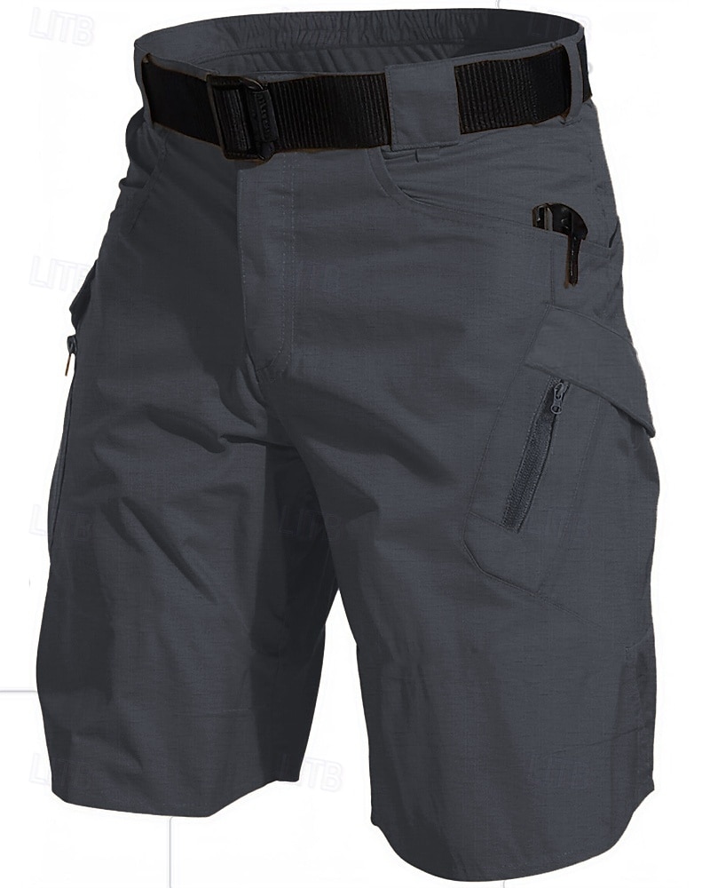 Homens Shorts táticos Bermuda Cargo Calção Shorts de verão Shorts de Trilha Bolso multi Bolsos com zíper Tecido Conforto Vestível Comprimento do joelho Ao ar livre Esporte Diário Moda Casual Preto de 2025 por $18.99 –P4