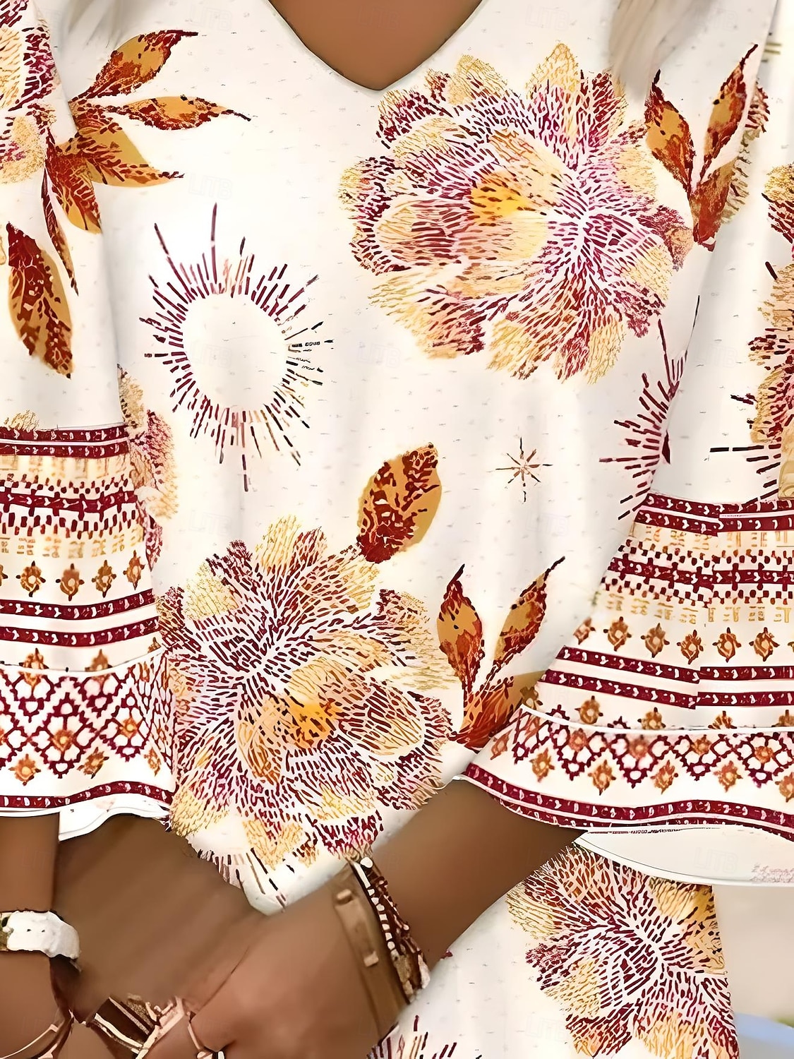 Női Mini Ruha A Vonalú Ruha Napernyős Ruha Ruffled Ruha Üdülés Hétköznapi Boho Üdülés Napi Kimenő Szabályos Fit Virágos Grafikai Trópusi 3/4 Hosszú Ujjú V Nyak Sárga Nyár Tavasz 2025 - $46.99 –P2