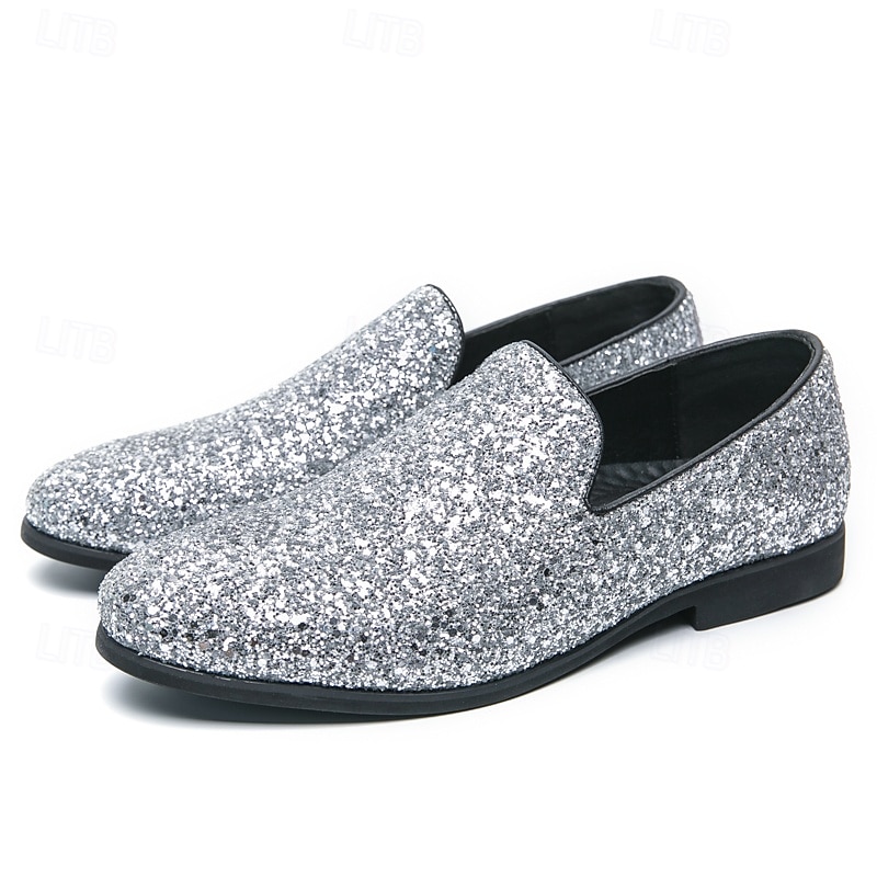 pánské plesové boty - zlaté třpytivé slip-on mokasíny pro okouzlující večerní nošení 2025 - $34.99 –P3