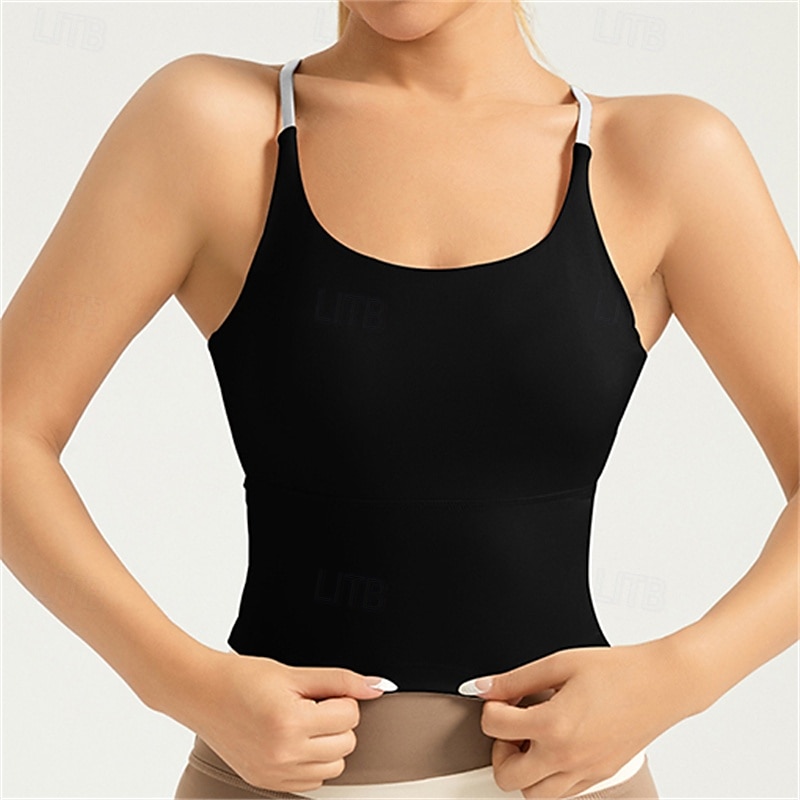 Női Lagana potpora Sportmelltartók Futó melltartó Nyissa meg a Vissza elemet Keresztpántos Jó felső Kosaras Fitnesz Szabadidős sport Futás Légáteresztő Könnyű Mekano Spandex Fekete Fehér Rózsaszín 2025 - $26.99 –P8