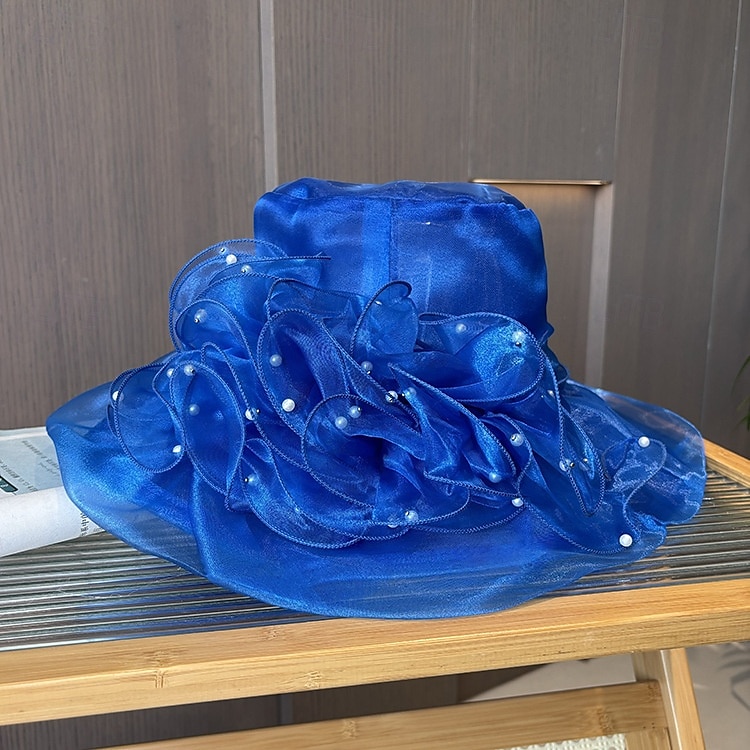 Kopfstück Tüll Hochzeit Abendgesellschaft Elegant Hochzeit Mit Perlenstickerei Tüll Kopfschmuck Kopfbedeckung 2025 - $22.99 –P1