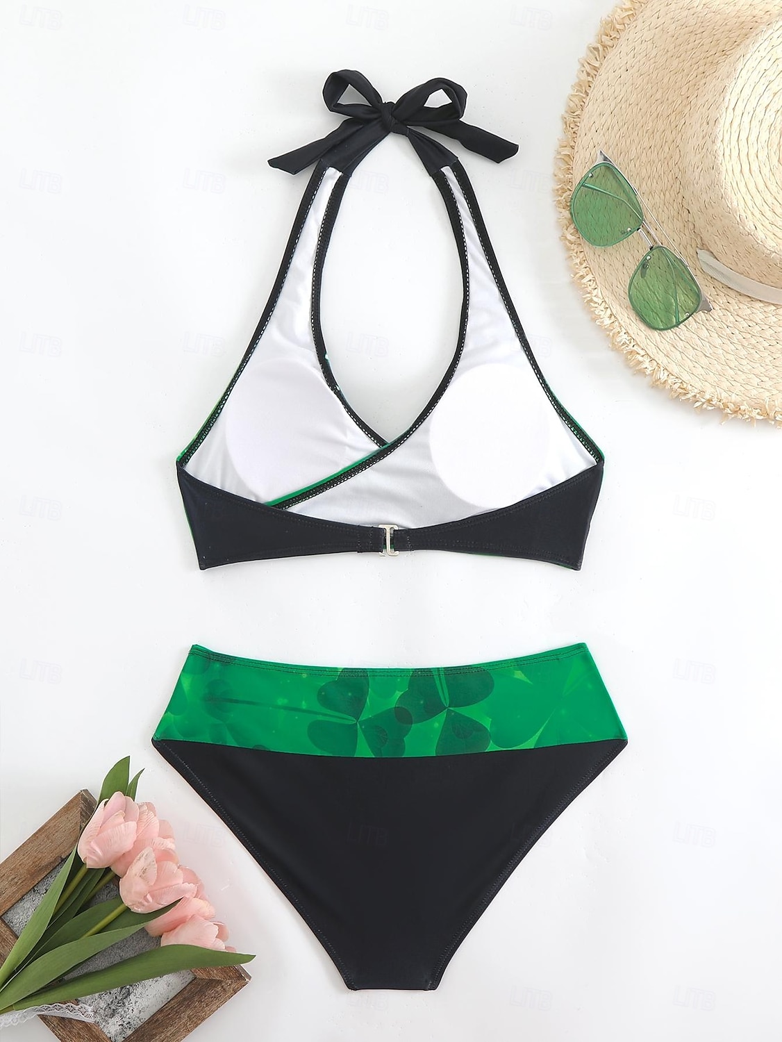 Women's Plus Size Swimwear Bikini Tankini 2 Piece Cheeky Swimsuit Deep V Push Up Knitted Stylish Beach Wear Leopard Color Block Plunge Sleeveless Bathing Suits 2025 - $23.99 –P8