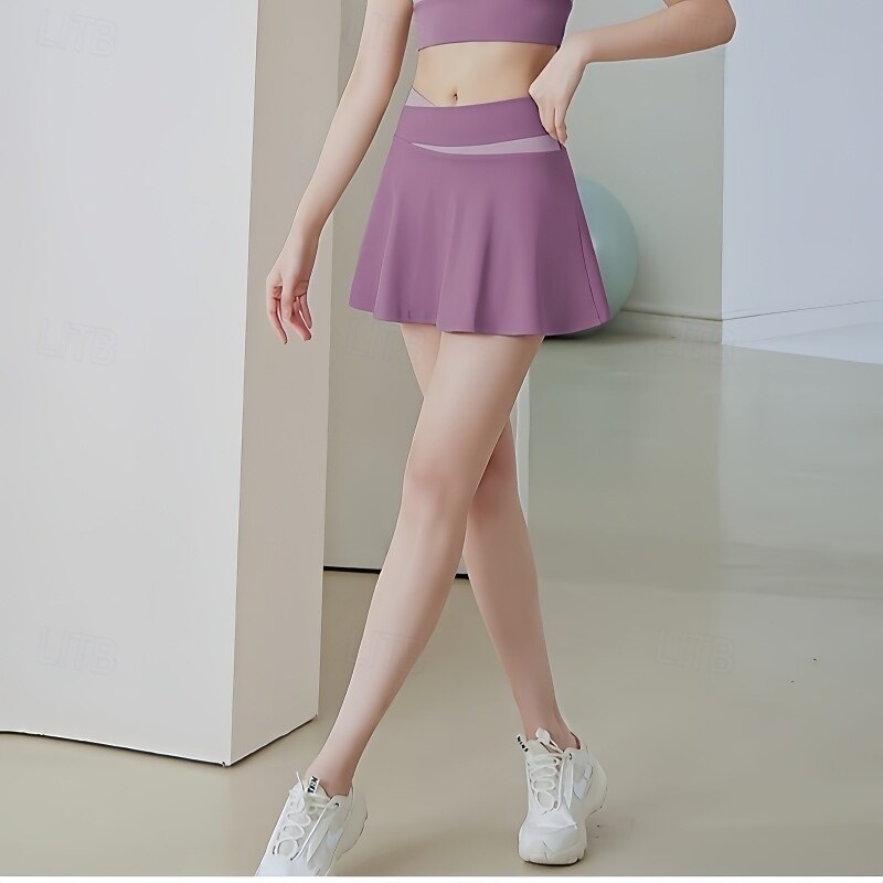 Women's Yoga Skirt High Waist Yoga Gym Workout Pilates Skort Black Royal Blue Purple Sports Activewear Stretchy Slim 2025 - $26.99 –P12