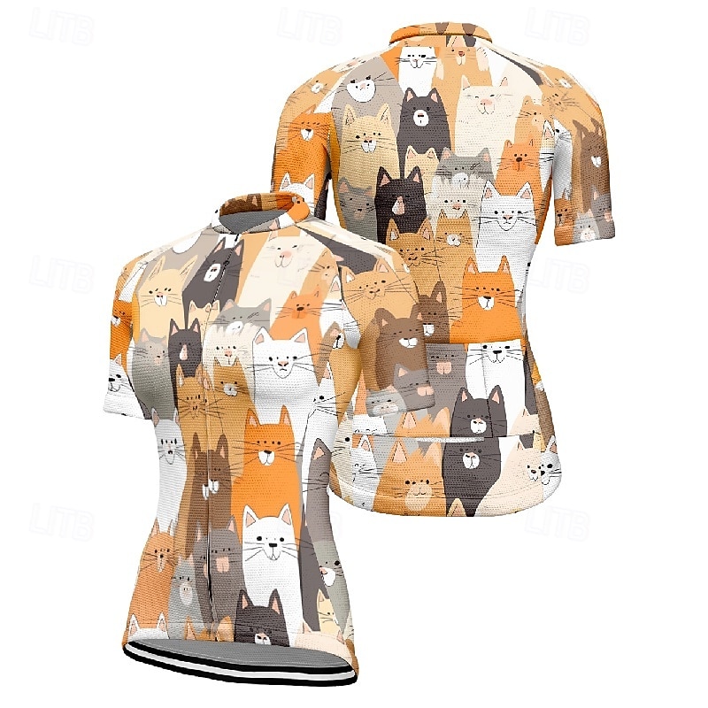 Mulheres Camisa para Ciclismo Gato Manga Curta Moto Camiseta Camisa / Roupas Para Esporte com 3 bolsos traseiros Ciclismo de Montanha Secagem Rápida Design Anatômico Capilaridade Respirável Esportes de 2026 por $30.99 –P14