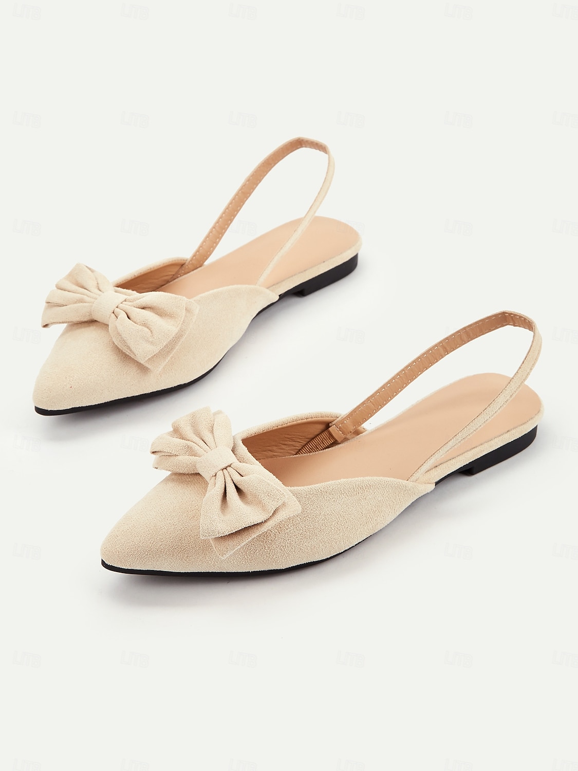 Women's Red Bow Pointed Toe Slingback Flats – Elegant Suede Ballet Shoes for Casual Wear, Work, and Special Occasions 2025 - $19.99 –P1