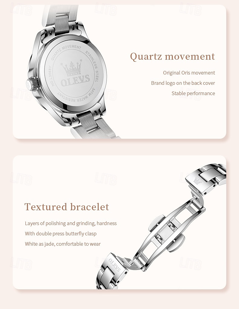 OLEVS 3668 New Women's Quartz Wristwatch Silver Solid Steel Strap Waterpoof Luminous Watch Mother's Day Gift for Woman Simple Fashion Ladies Watch 2026 - $35.99 –P16