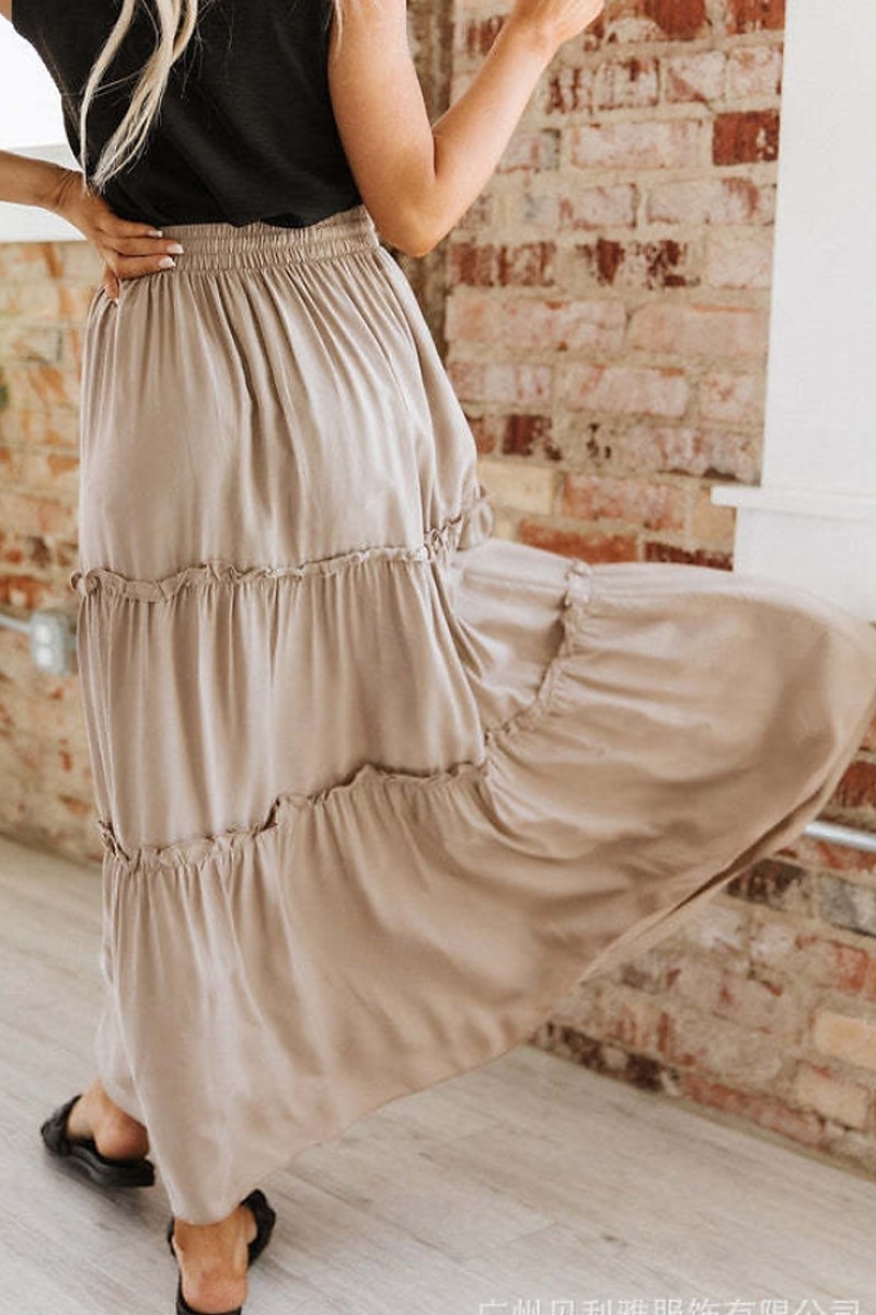 Women's Linen-Inspired Skirts Casual Maxi High Rise Plain Ruched Drawstring Micro-elastic Going out Casual Daily Wine Black Army Green Light Purple Summer Cotton 2025 - $22.99 –P3