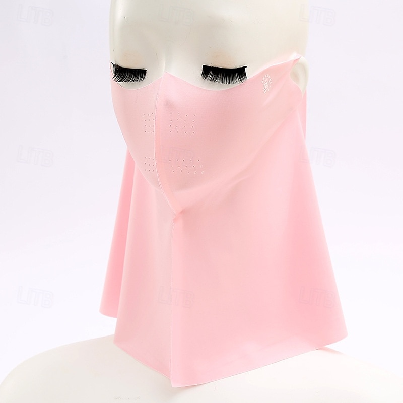 maschera di protezione solare per donna, maschera facciale traspirante in seta ghiacciata senza cuciture con protezione 3D per gli occhi, protezione completa contro la polvere &protezione solare per del 2025 a $4.99 –P4