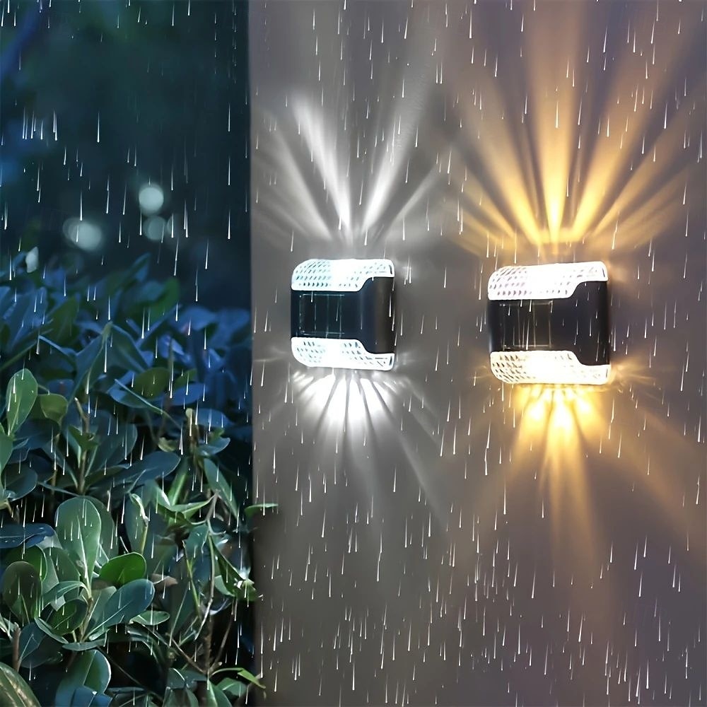 4 τεμ led ηλιακά φωτιστικά τοίχου εξωτερικού χώρου φωτιστικό φράχτη πάνω-κάτω φωτιστικό φωτιστικό τοίχου αδιάβροχο εξωτερικού χώρου αυλή κήπου ατμόσφαιρα τοπίου διακοσμητικά φώτα 2026 - $15.99 –P3