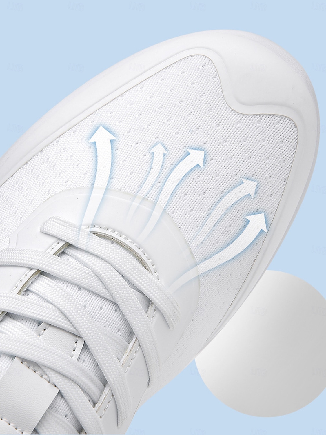 Damen Turnschuhe Flyknit Schuhe Outdoor Täglich Reise Kontrastfarbe Flacher Absatz Runde Zehe Sport Brautkleider schlicht Komfort Wanderschuhe Kunstleder Fliegendes Weben Schnürsenkel Weiß / Blau 2026 - $69.99 –P4