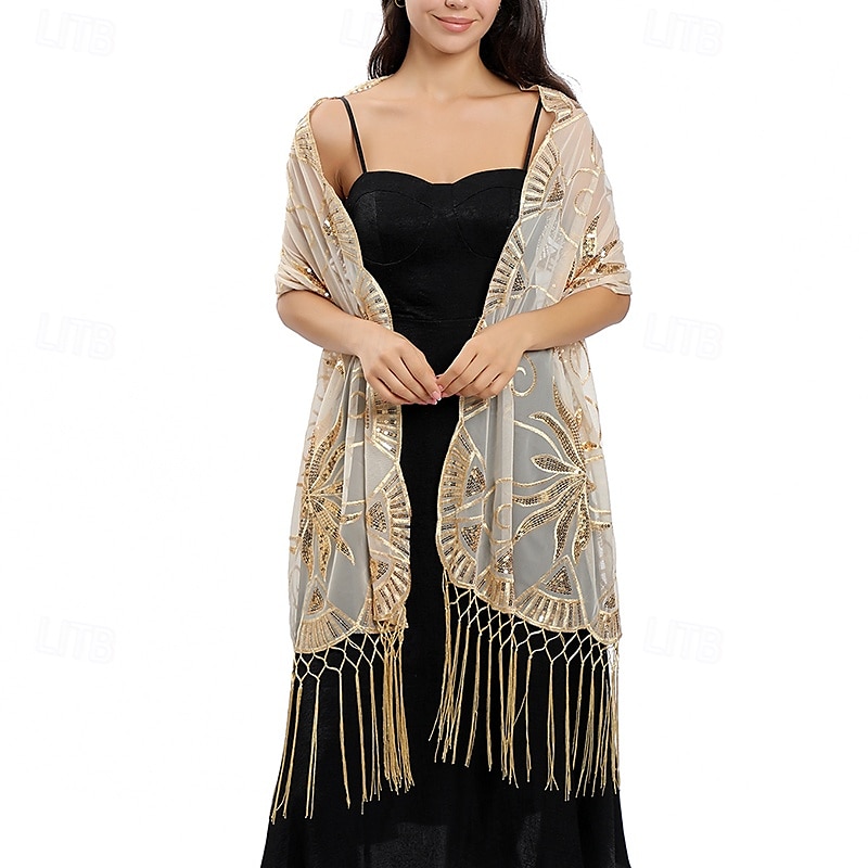 Scialle Donna Elegante Senza Maniche Poliestere Stole da matrimonio Con Nappa Per Feste Primavera & Estate del 2025 a $14.99 –P15