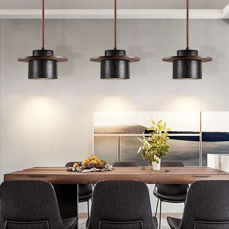 2 lumières 3 lumières 20 cm Design Unique conception avec îlot Suspension Bois Pierre Finitions peintes Moderne Style Nordique 85-265V de 2025 ? $124.99 –P3