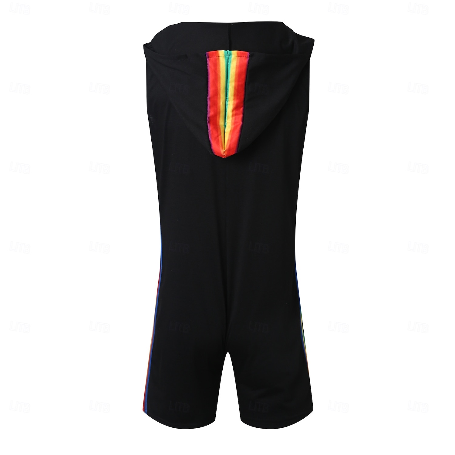 Men's Bodysuit T-shirt Suits Tank Top and Shorts Sleeveless Crew Neck Summer Color Block Sexy One-piece Hooded Vacation Daily Wear Activewear Black White Top Tee for Men 2026 - $25.99 –P6