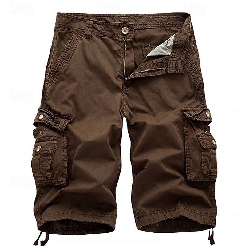 Homens Bermuda Cargo Calção Shorts de verão Bolso multi Bolso com aba Tecido Conforto Vestível Comprimento do joelho Ao ar livre Esporte Diário Moda Casual Preto Vinho de 2025 por $35.99 –P8