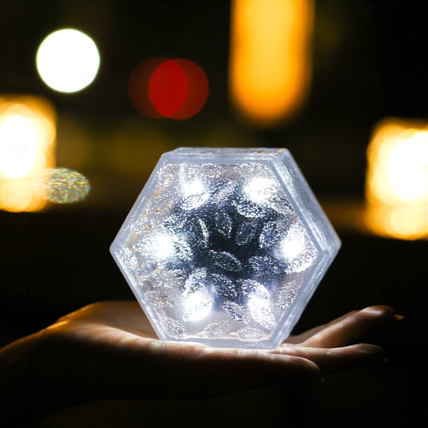 lampy solarne zewnętrzne lampy w kształcie kostek lodu wodoodporne lampy zewnętrzne, oświetlenie ścieżek, utrzymują oświetlenie ogrodu, krajobrazu, ścieżki, podwórka, patio przez 10 godzin 2025 - $9.99 –P7