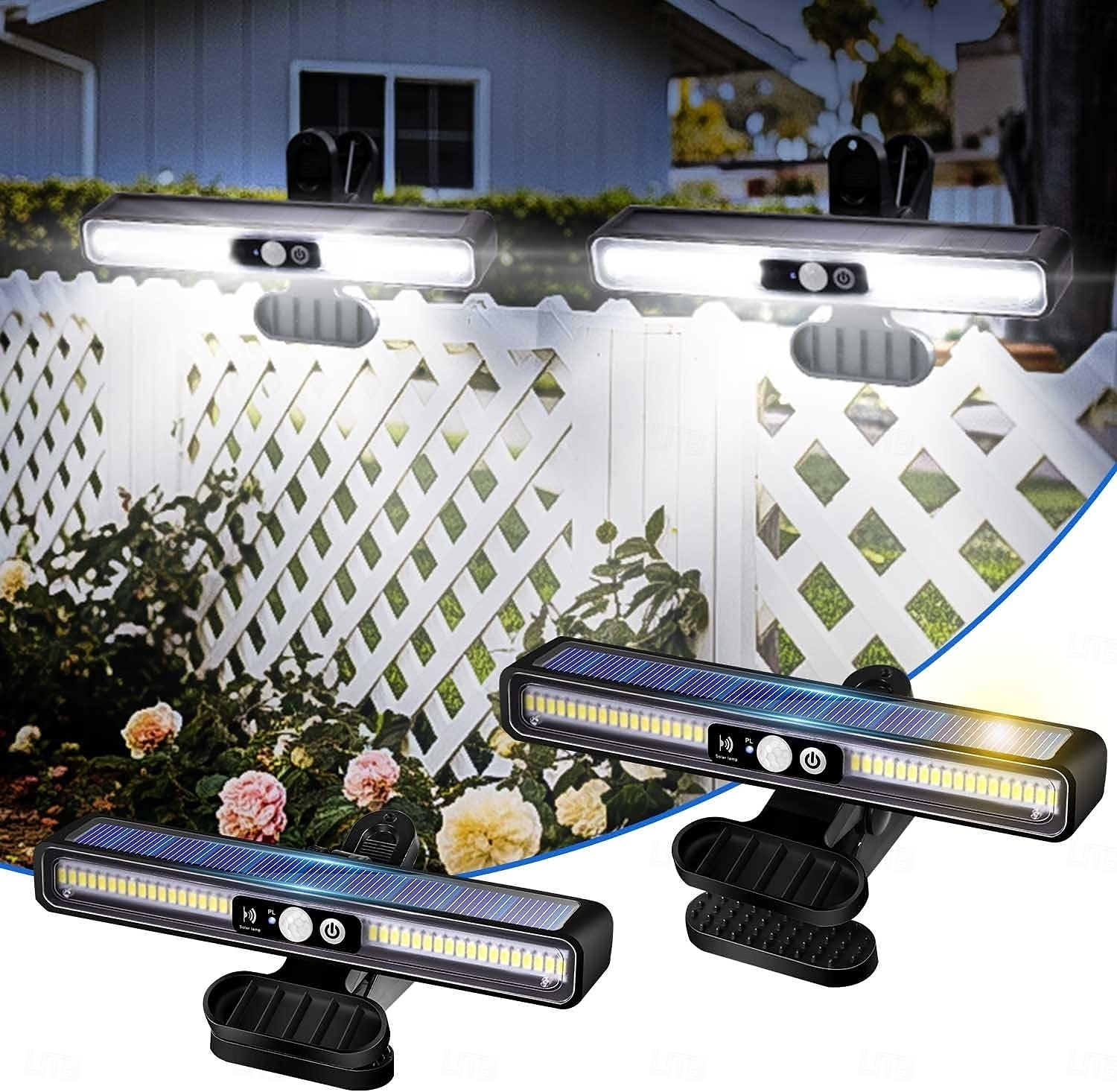 LED Street Lights Clip On Solar Motion Lights Outdoor Waterproof Solar Fence Lights Outdoor with 3 Lighting Modes 36 LED Portable Security Light for Fence Gutter Backyard Garage Camping (2Pcs 1PC) 2025 - $23.99 –P1