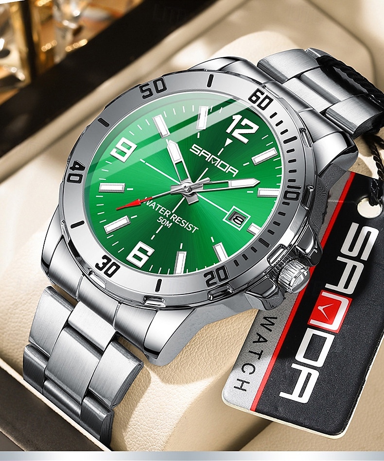 SANDA 3265 Men's Quartz Watch Simple and Fashionable Large Dial Night Light Waterproof Band Calendar Wristwatch 2025 - $34.99 –P5