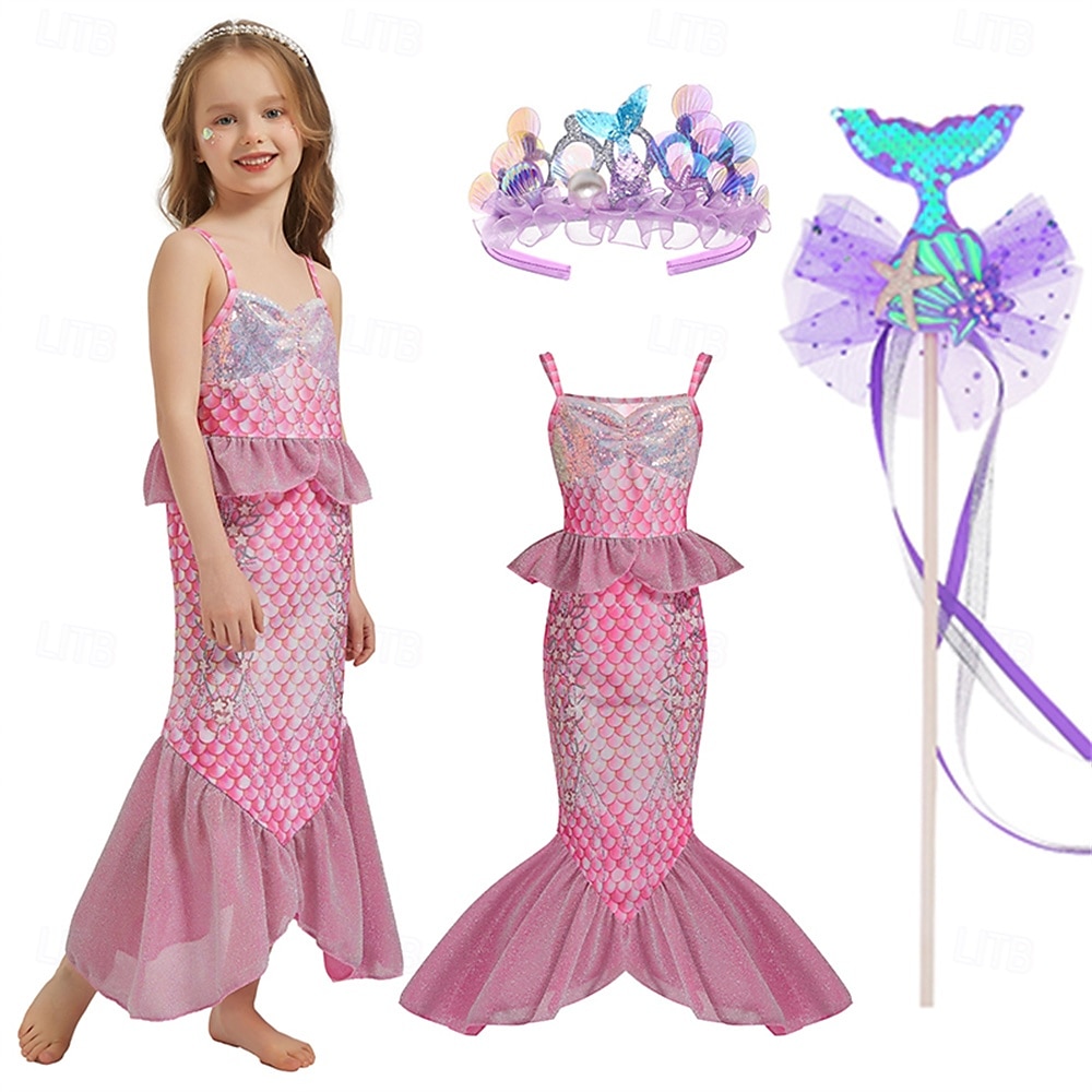 La Sirenetta Principessa Sirena Vestito Costume per festa a tema Cosplay Cosplay di film for Ragazze Bambini Carnevale Mascherata Feste Ferie del 2025 a $34.09 –P1