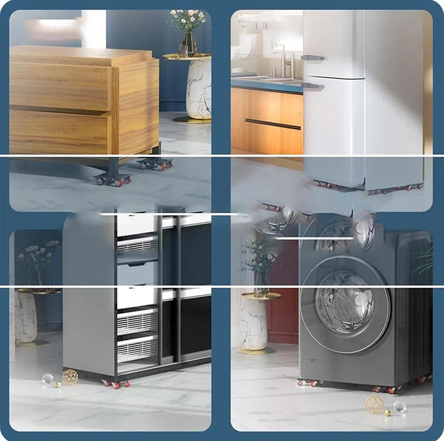 Möbeltransporter mit Rädern &Hebeset, 360°-Lenkrollen, 400 kg Tragkraft, Möbelwagen zum Bewegen schwerer Möbel, Kühlschrank, Sofa, Schrank 2025 - $32.99 -P7