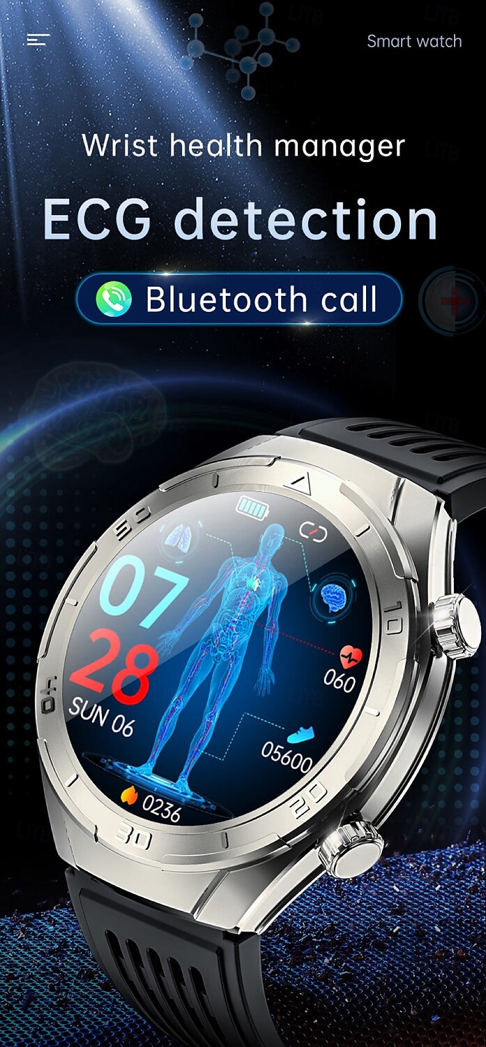 696 FD02 Smart Watch 1.46 inch Smartwatch Fitness Running Watch Bluetooth ECG+PPG Pedometer Call Reminder Compatible with Android iOS Women Men Hands-Free Calls Message Reminder IP 67 50mm Watch Case 2025 - $89.99 –P1