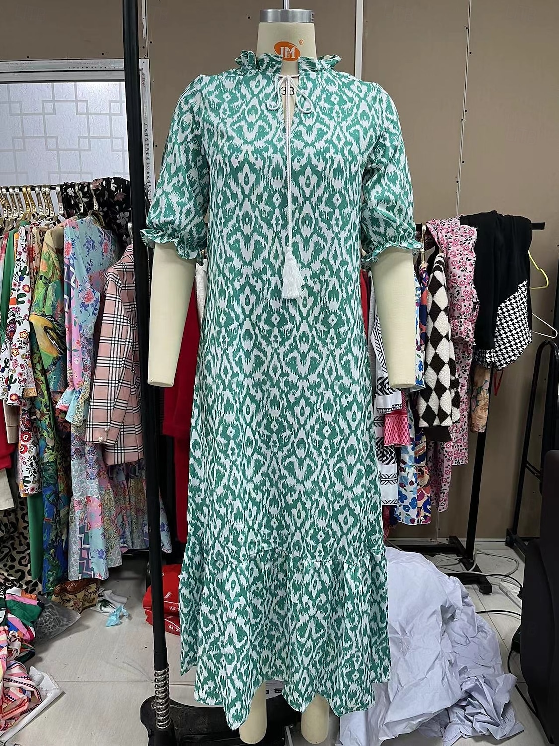 Damskie Długa sukienka sukienka maxi Sukienka Boho Sukienka z nadrukiem Sukienki Peplum Romantyczna Nowoczesny Bufka Codzienny Święto Plaża Luźna Graficzny Kwiat Rękaw 1/2 W serek Rumiany r 2025 - $24.99 –P6
