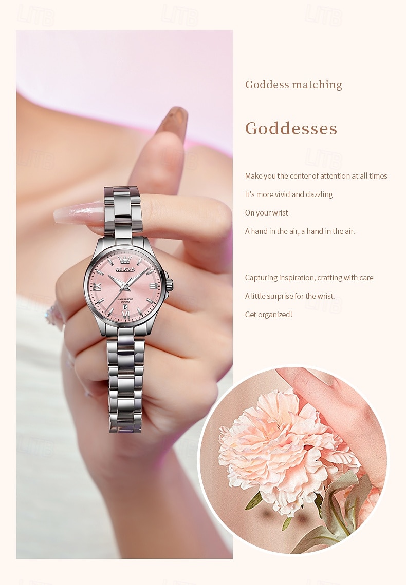 OLEVS 3668 New Women's Quartz Wristwatch Silver Solid Steel Strap Waterpoof Luminous Watch Mother's Day Gift for Woman Simple Fashion Ladies Watch 2026 - $35.99 –P7