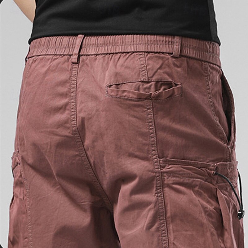 Homens Bermuda Cargo Calção Shorts de verão Com Cordão Cintura elástica Bolso multi Tecido Conforto Vestível Comprimento do joelho Ao ar livre Esporte Diário Moda Casual Preto Vinho de 2025 por $35.99 –P7